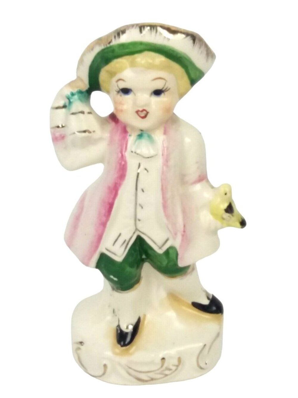 Vintage 1950s Porcelain Figurine Colonial Granny Charm Pac Japan Signed